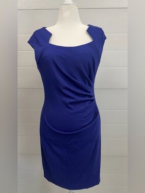 Calvin Klein - Elegant Royal Blue Cap-Sleeve Sheath Dress